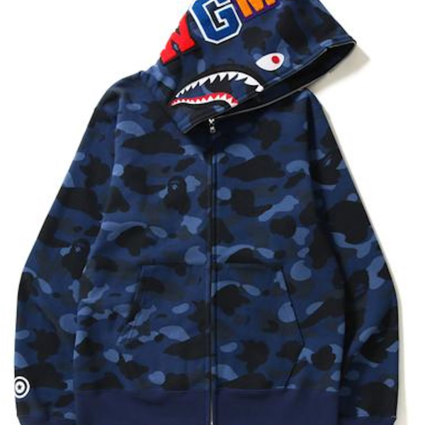 BAPE Color Camo Shark Full Zip Hoodie Blue