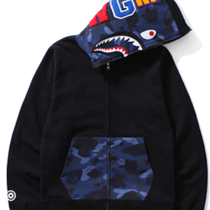 BAPE Color Camo Shark Full Zip Hoodie Black