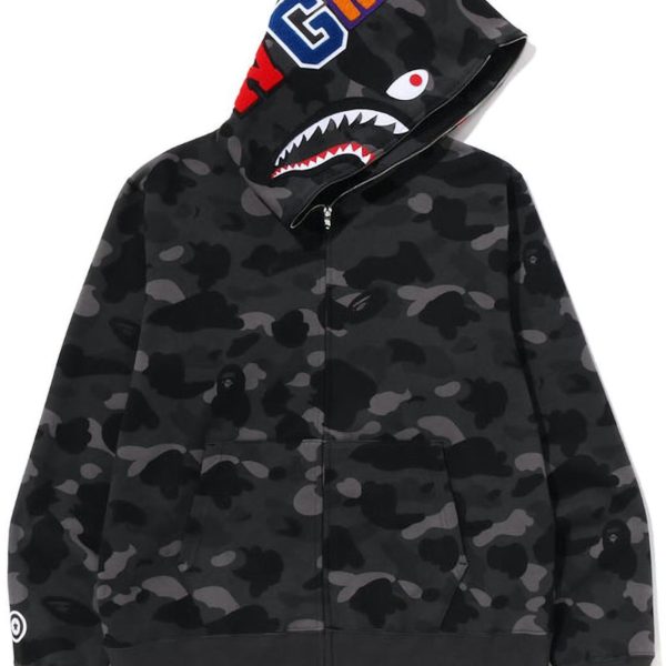 BAPE Color Camo Shark Full Zip Hoodie (SS23) Black