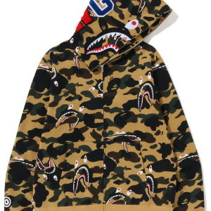 BAPE Shark 1St Camo Shark Full Zip Hoodie (SS23) Yellow