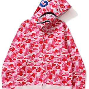 BAPE ABC Camo Shark Full Zip Hoodie Pink