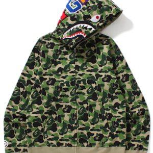 BAPE ABC Camo Shark Full Zip Hoodie Green