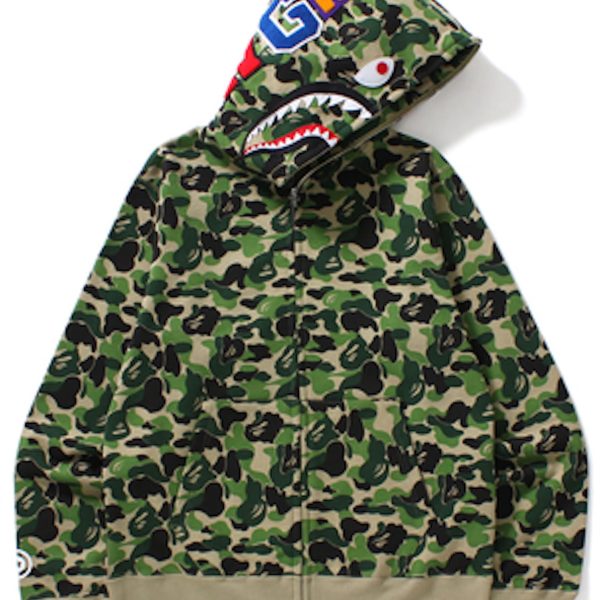 BAPE ABC Camo Shark Full Zip Hoodie Green